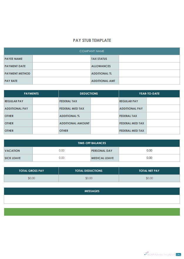 Download company Pay StubTemplate, version 2 Photoshop template